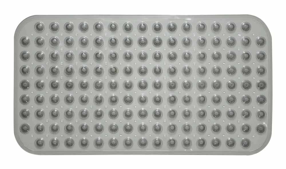 For Living Scrubber Non-slip Back Bath Tub Mat, Grey, 15-in X 28-in