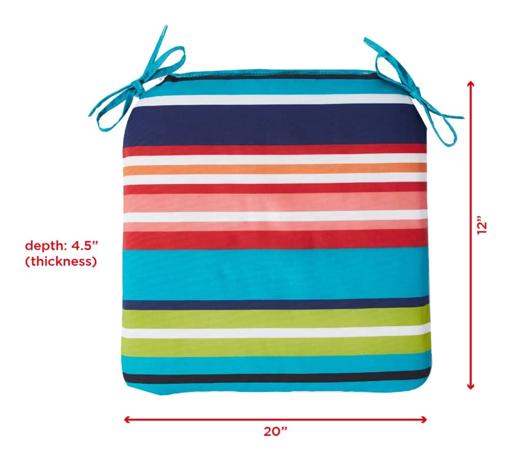 For Living Patio Stripe, Reversible Chair & Seat Pad, Teal - Image 4