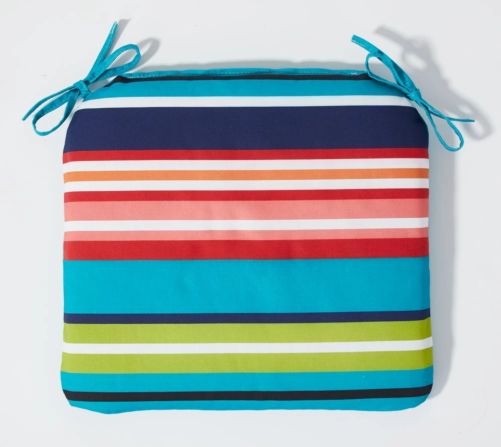 For Living Patio Stripe, Reversible Chair & Seat Pad, Teal - Image 2