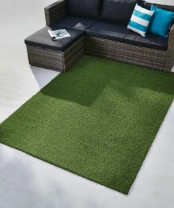 For Living Outdoor Shag Grass Turf Rug, 5-ft X 7-ft