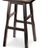 For Living Shinto Solid Wood 26" Counter Stool Armless Backless, Dark Espresso
