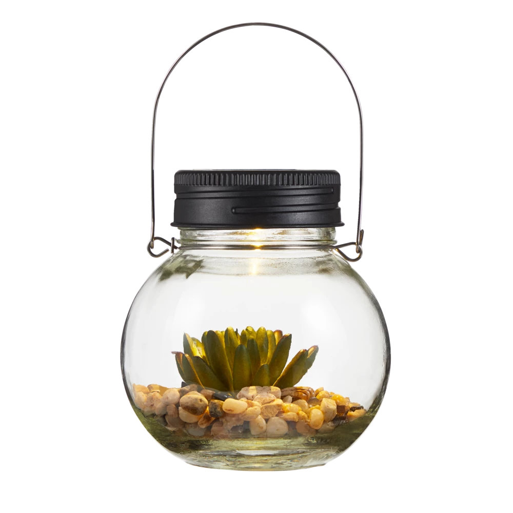 For Living Glass Light With Succulent, 5.12-in