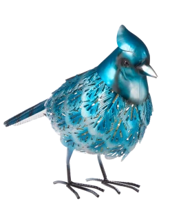 For Living Metal Blue Jay Statue & Lawn Ornament, 10.83-in