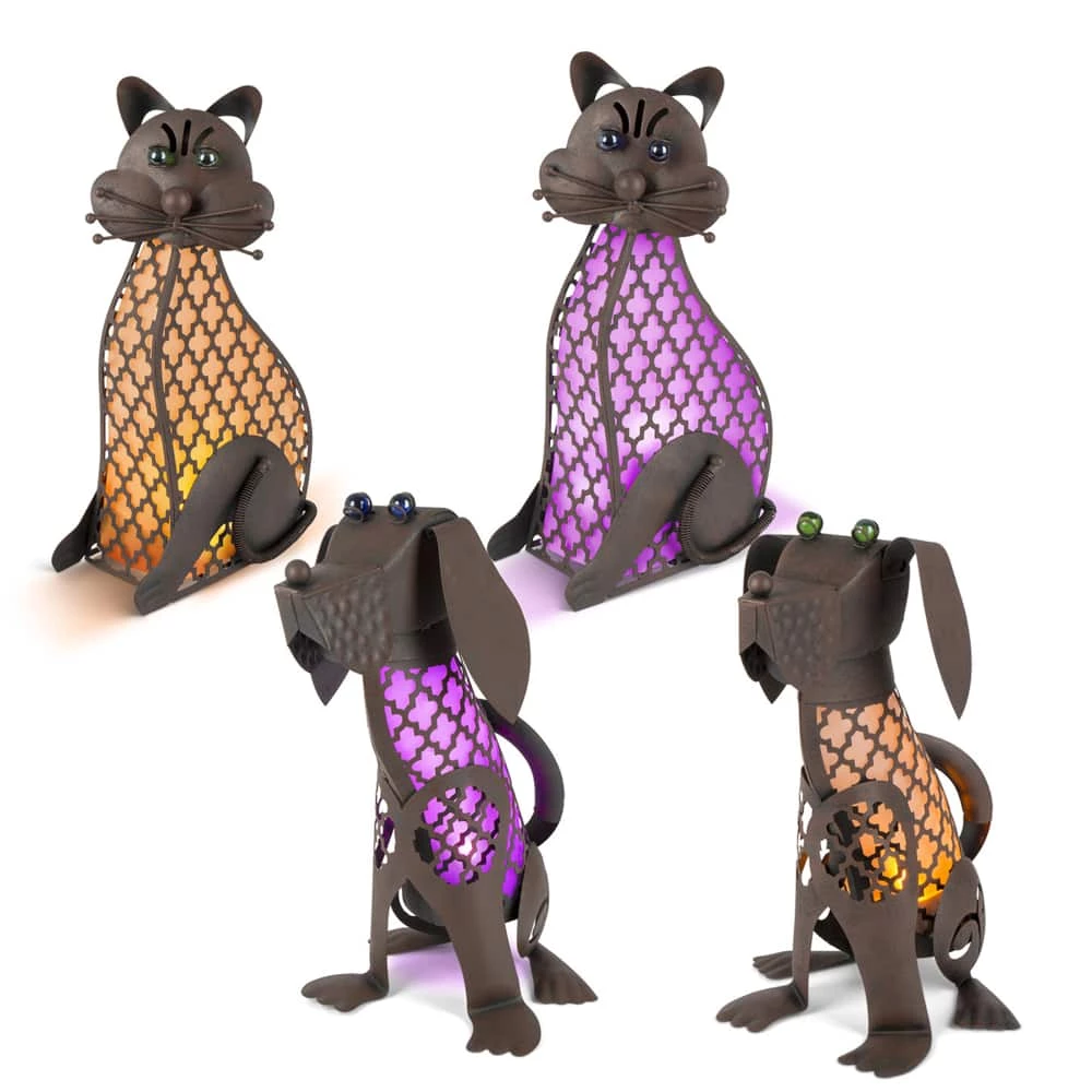 For Living Solar-Powered Metal Cat Lawn Ornament, 15.50-in - Image 2