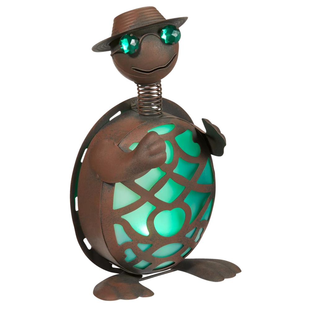 For Living Solar-Powered Metal Turtle Lawn Ornament, 14-in - Image 2