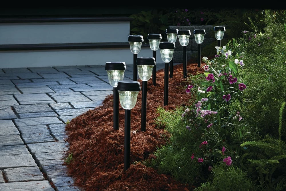 For Living Outdoor Bright White LED Solar Pathway & Garden Stake Lights, 10-pk - Image 3