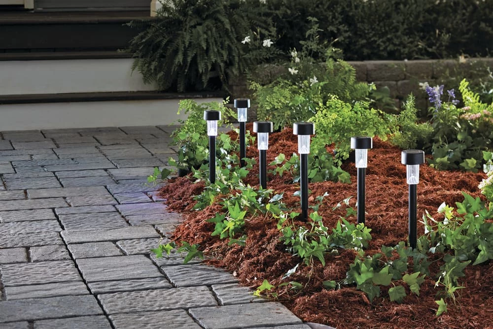 For Living Outdoor White LED Solar Plastic Pathway & Garden Stake Lights, 6-pk - Image 2