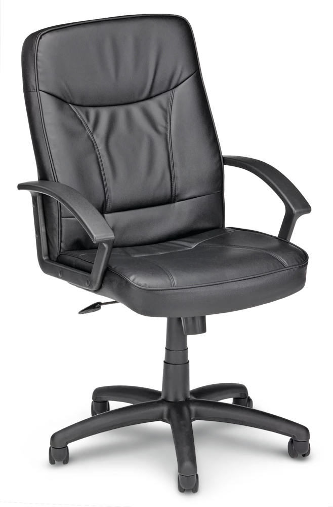 For Living PU Leather Height Adjustable Executive Swivel Office/Desk Chair, Black