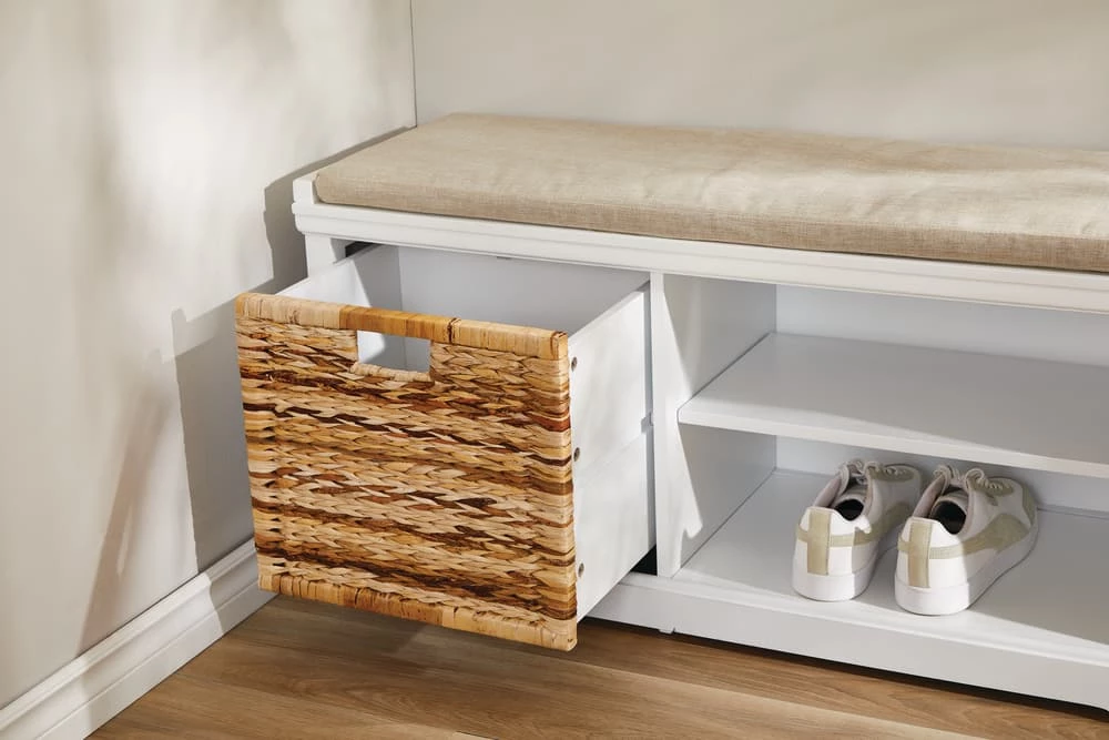 For Living Storage Bench, White - Image 8