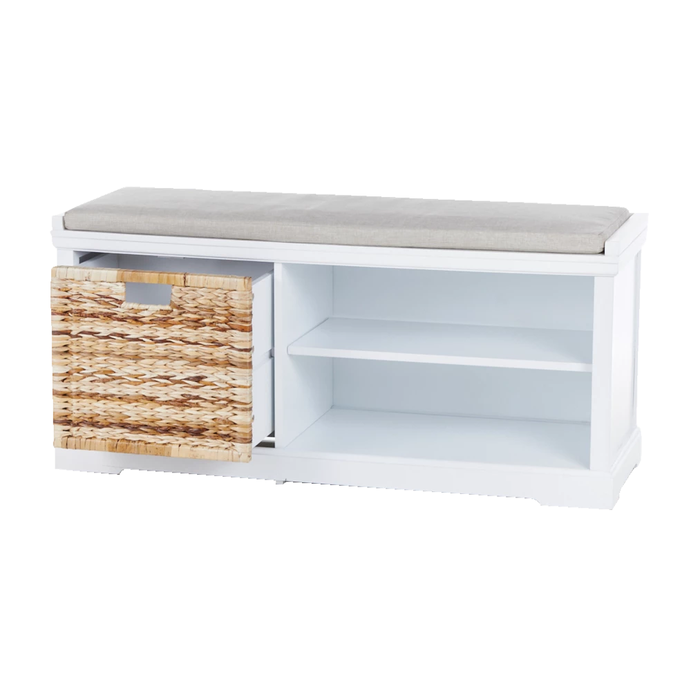 For Living Storage Bench, White - Image 3