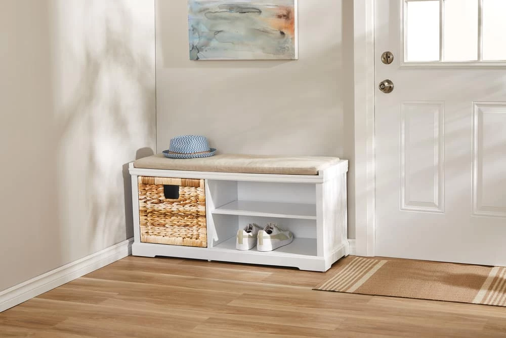 For Living Storage Bench, White - Image 9