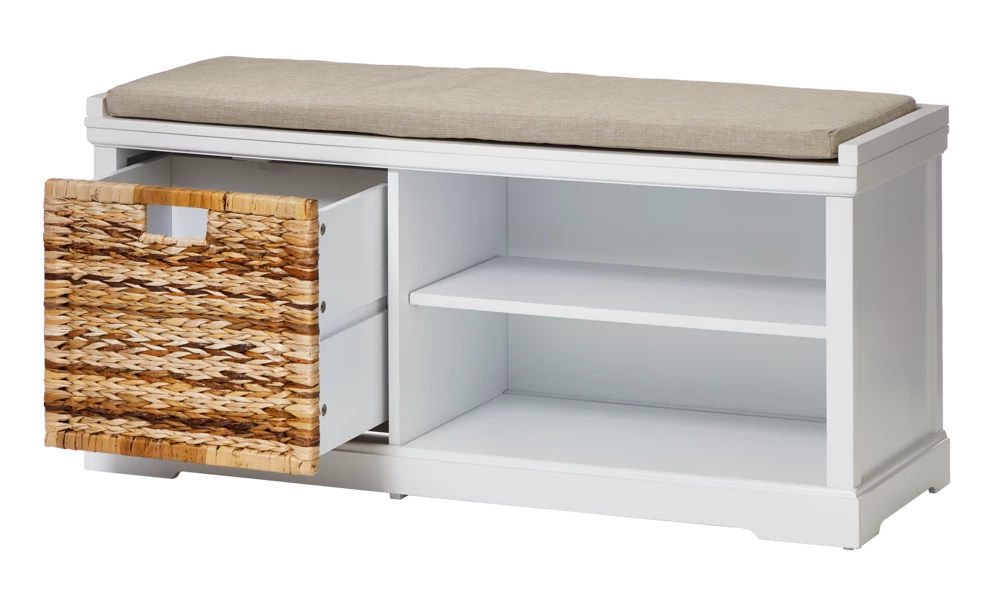 For Living Storage Bench, White - Image 2