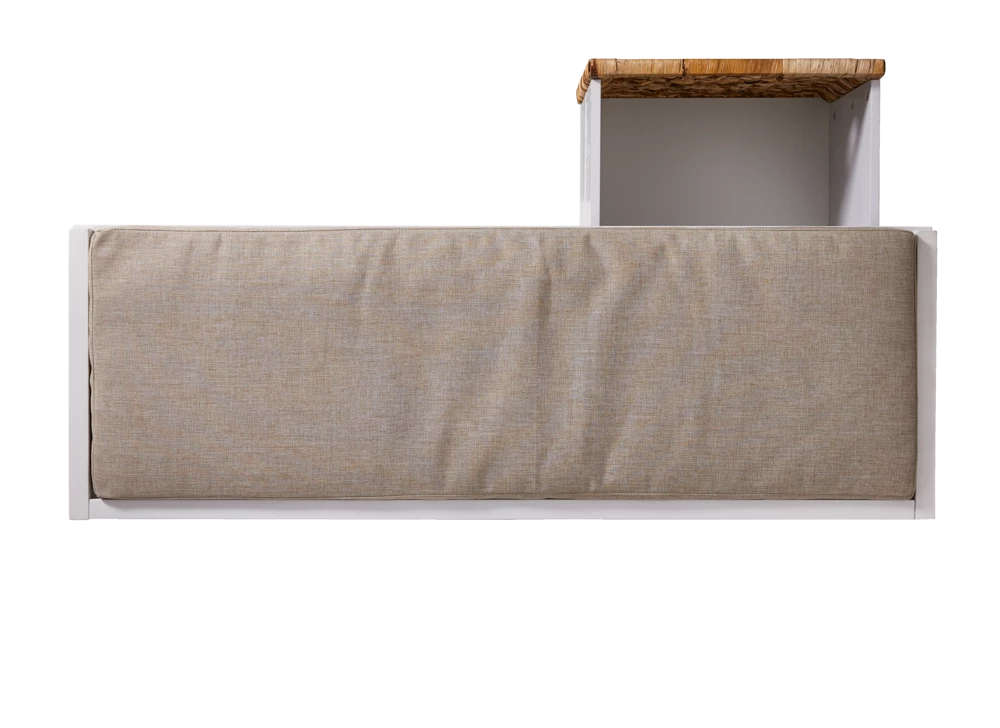For Living Storage Bench, White - Image 5