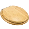 For Living Wood Round Toilet Seat With Metal Hinges, Bamboo