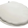 For Living Moulded Wood Decorative Shell Round Toilet Seat, White