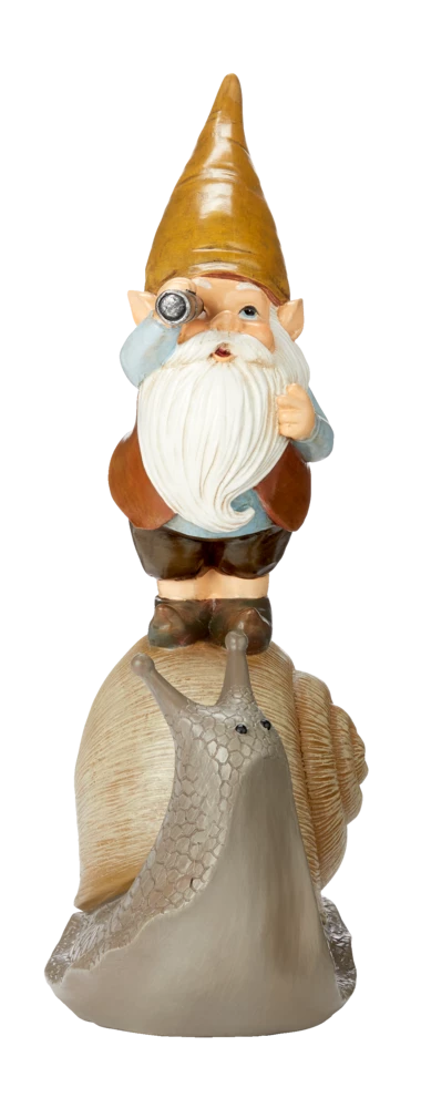 For Living Outdoor Travelling Gnome On Snail Garden Statue & Lawn Ornament - Image 2