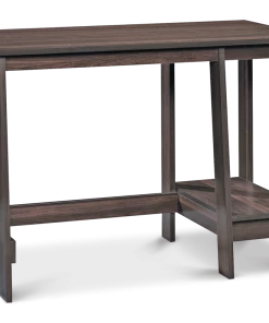 For Living Home Office Computer Trestle Desk With Storage Shelf, Cinnamon Cherry Finish