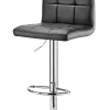 For Living Chrome & PU Tufted Leather Counter/Bar Stool Adjustable Height, Black