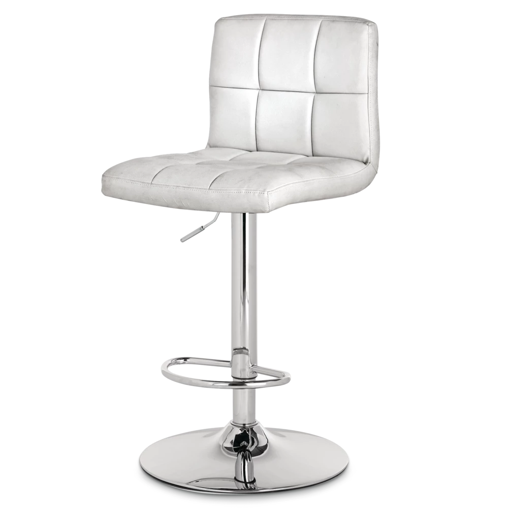 For Living PU Leather Swivel Counter/Bar Stool Adjustable Height (2-Piece Set), White