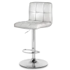 For Living Chrome & PU Tufted Leather Counter/Bar Stool Adjustable Height, White