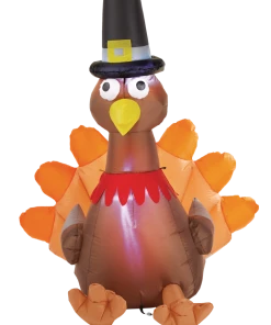 For Living Inflatable Turkey, Weatherproof, LED Lights For Halloween, Multi-Colour, 4-ft