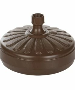 For Living Plastic Patio Umbrella Base/Umbrella Stand, Espresso Finish, 1.5-lb