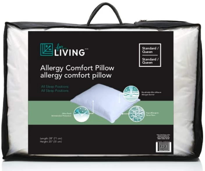 For Living Jumbo Asthma & Allergy Friendly Polyester Pillow, Standard/Queen, 27-in X 19-in - Image 2