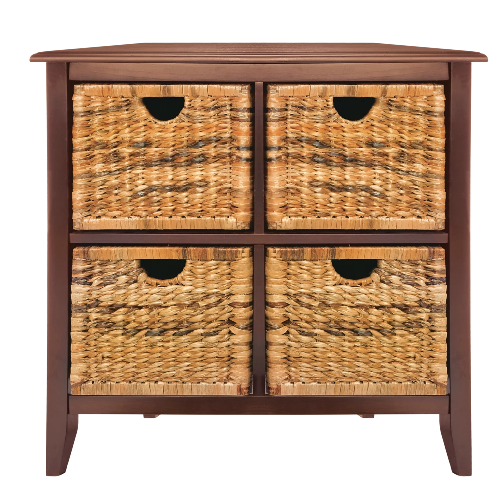 For Living Verona Basket Front 4-Drawer Storage Chest/Dresser, Espresso Finish - Image 2