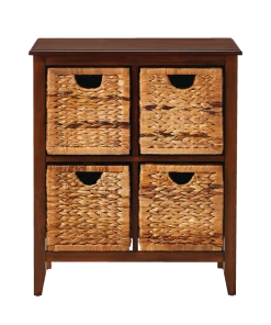 For Living Verona Basket Front 4-Drawer Storage Chest/Dresser, Espresso Finish
