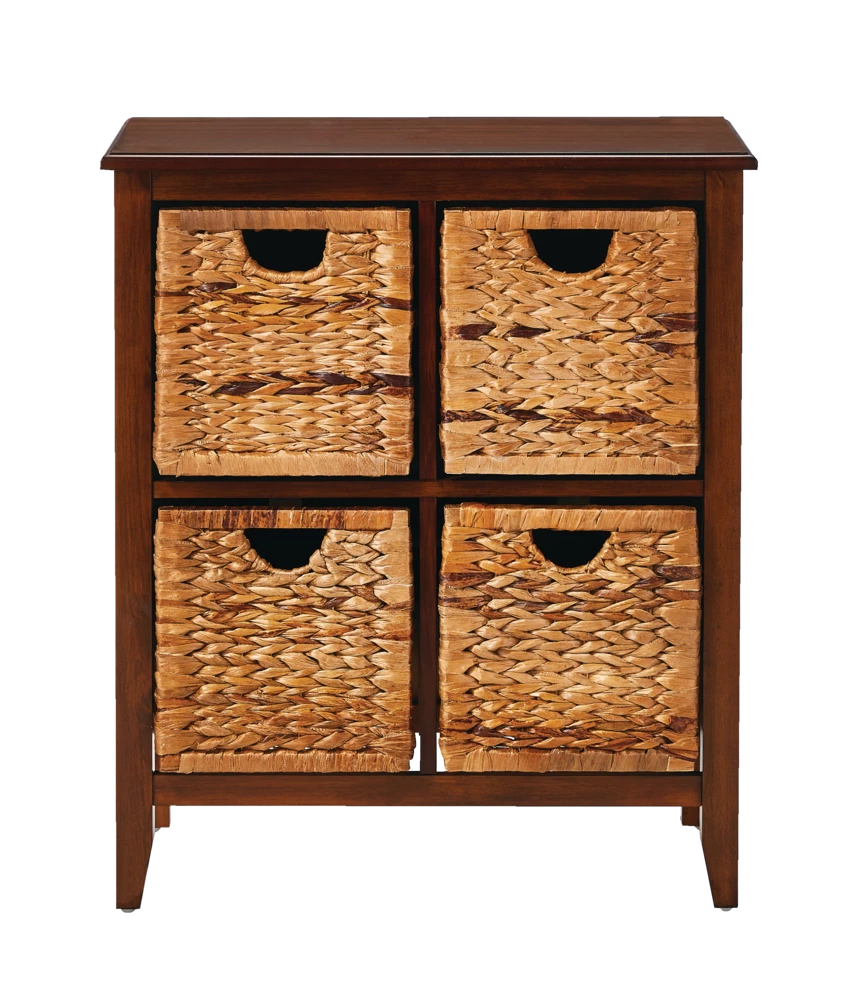 For Living Verona Basket Front 4-Drawer Storage Chest/Dresser, Espresso Finish