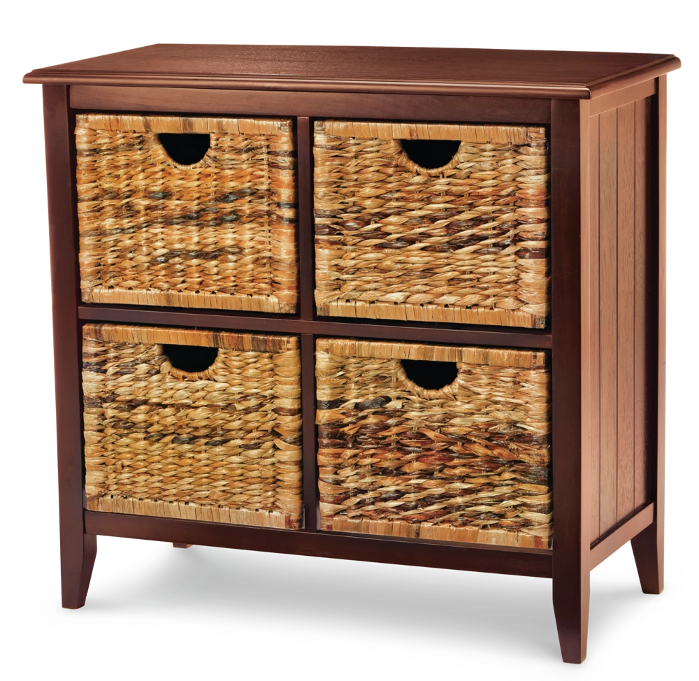 For Living Verona Basket Front 4-Drawer Storage Chest/Dresser, Espresso Finish - Image 3