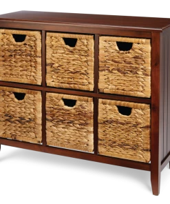 For Living Verona Basket Front 6-Drawer Storage Chest/Dresser, Espresso Finish