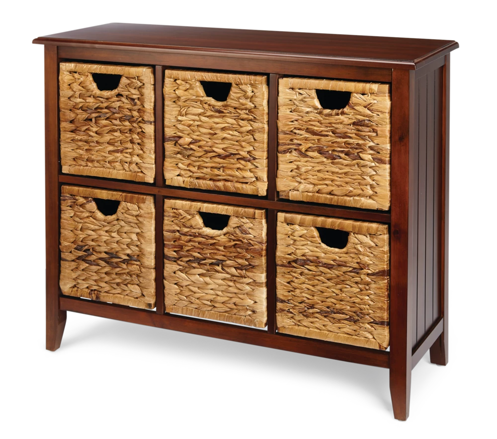 For Living Verona Basket Front 6-Drawer Storage Chest/Dresser, Espresso Finish