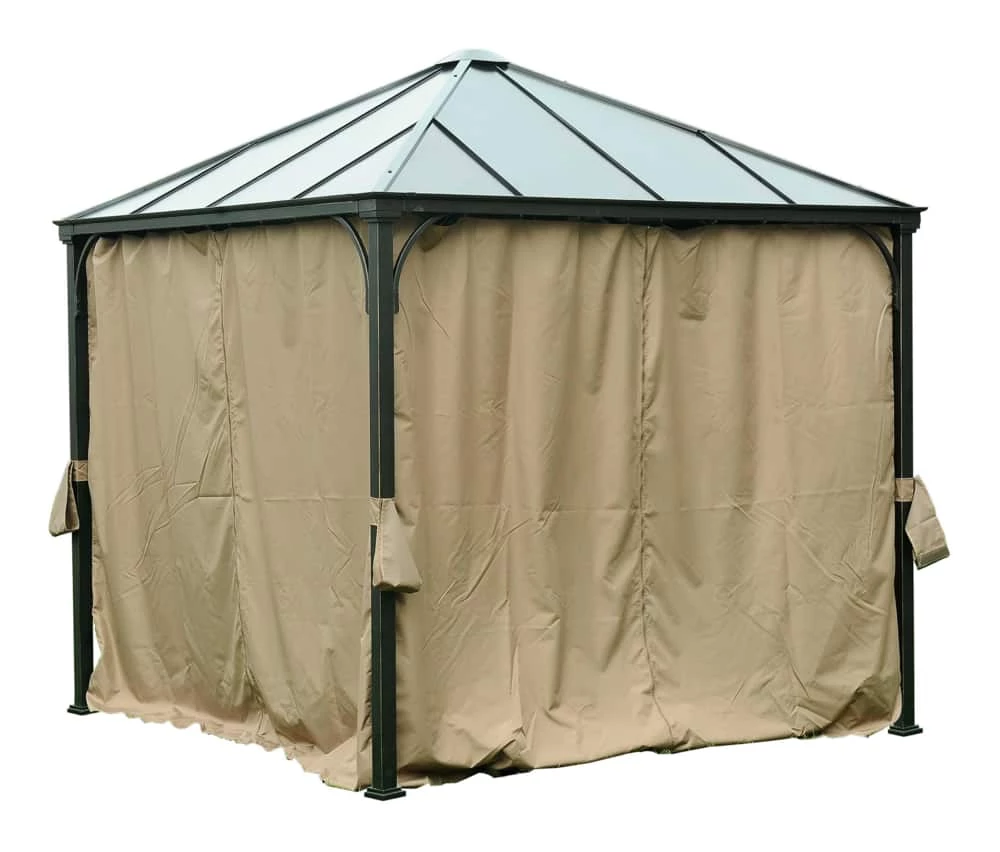 For Living Square Fabric Outdoor/Patio Gazebo Walls For Crawford Gazebo, Brown, 95x95x80-in - Image 2