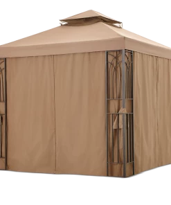 For Living Square Fabric Outdoor/Patio Gazebo Walls For Crawford Gazebo, Brown, 95x95x80-in