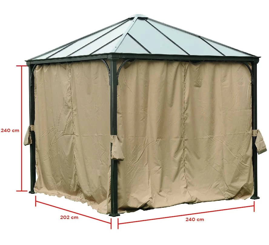 For Living Square Fabric Outdoor/Patio Gazebo Walls For Crawford Gazebo, Brown, 95x95x80-in - Image 3