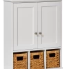 For Living Wall Mount Cabinet With Baskets, White