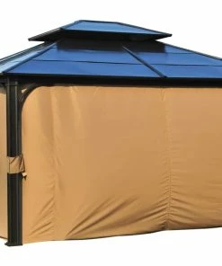 For Living Fabric Outdoor/Patio Gazebo Walls & Netting For Acadia Gazebo, 155x132x85-in