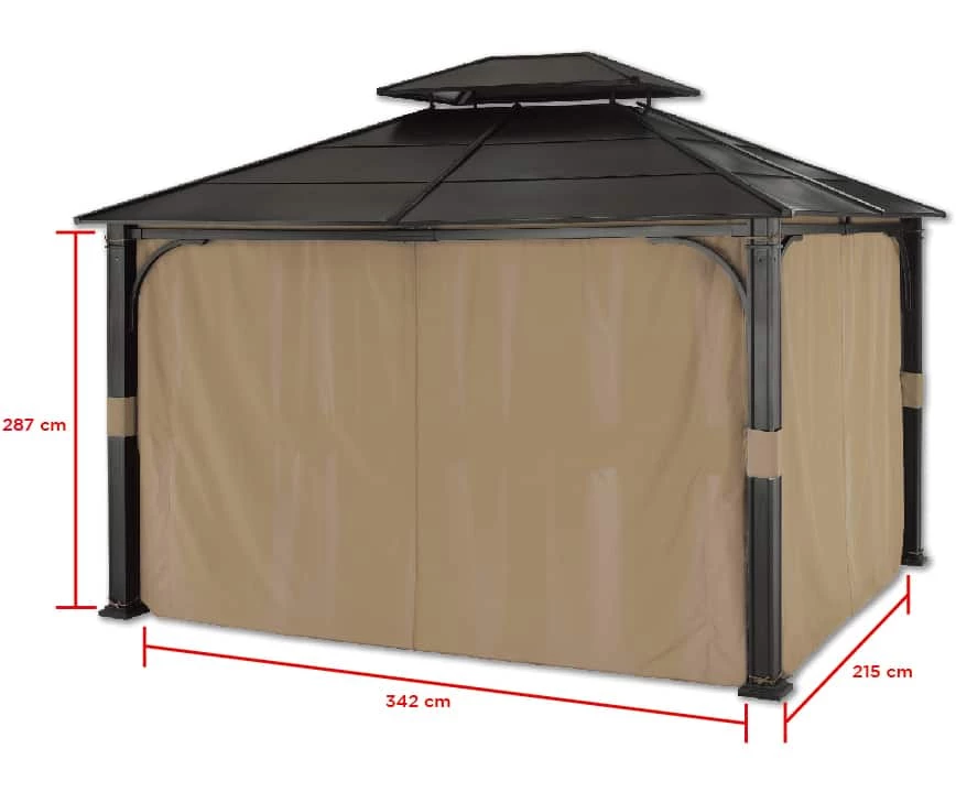 For Living Fabric Outdoor/Patio Gazebo Walls & Netting For Essex Gazebo, 135x113x85-in - Image 6