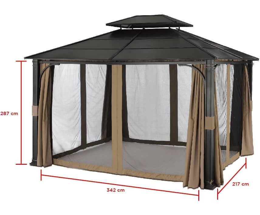 For Living Fabric Outdoor/Patio Gazebo Walls & Netting For Essex Gazebo, 135x113x85-in - Image 5