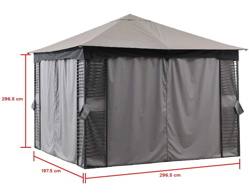 For Living Metropolis Fabric Outdoor/Patio Gazebo Walls For Soft-Top Gazebo, Grey - Image 2