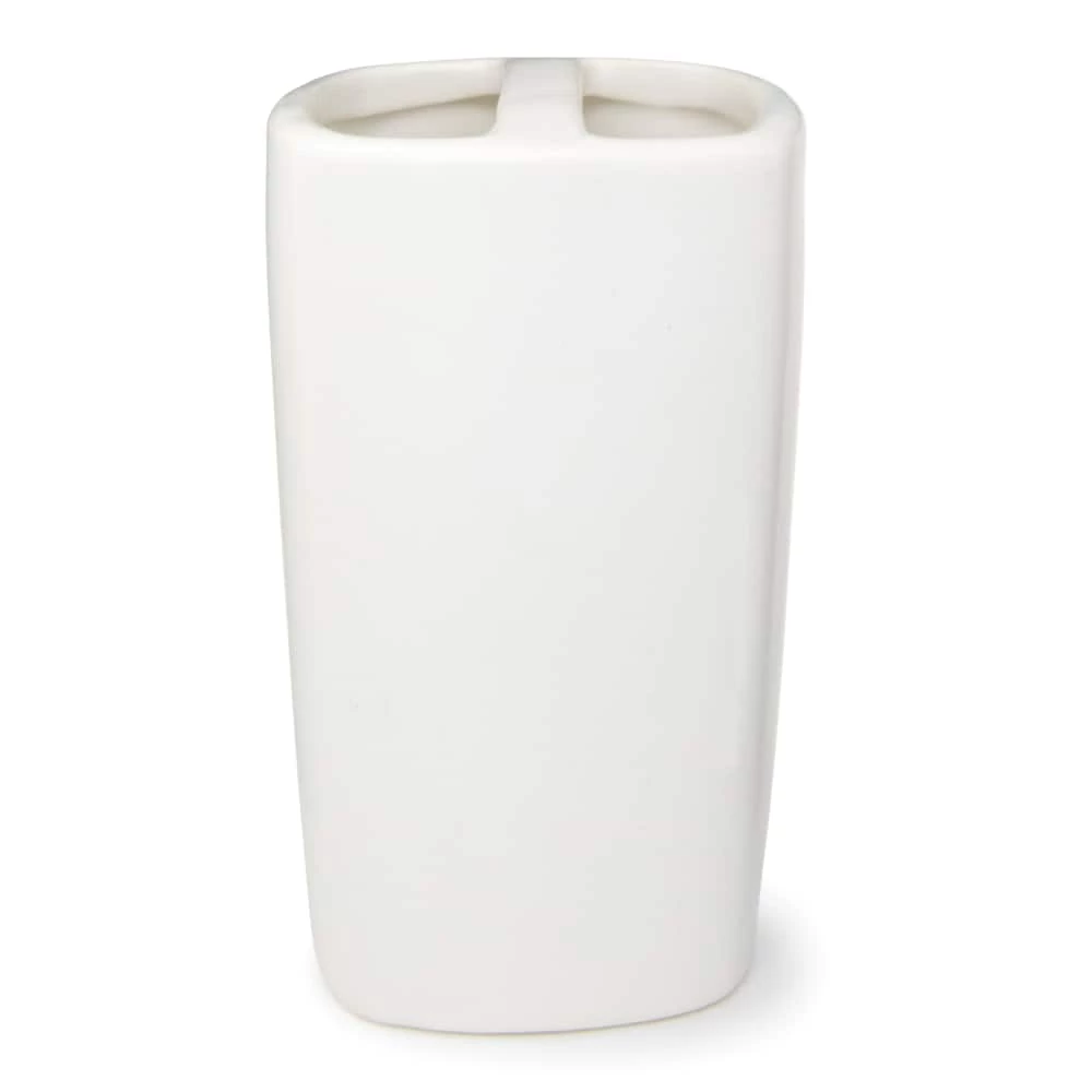 For Living Ceramic Toothbrush Holder, White - Image 2