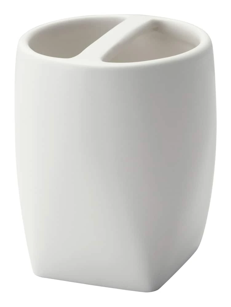 For Living Ceramic Toothbrush Holder, White