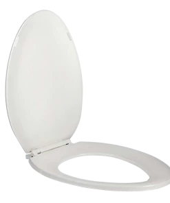 For Living Plastic Elongated Toilet Seat, White