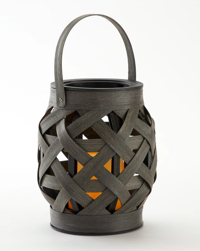 For Living Outdoor Wicker Lantern, 6.30-in, Black - Image 2