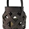 For Living Outdoor Wicker Lantern, 6.30-in, Black