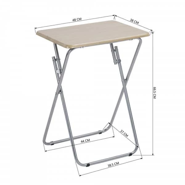 For Living Portable Wood & Metal Folding TV Tray/Laptop/Side/End Table - Image 3