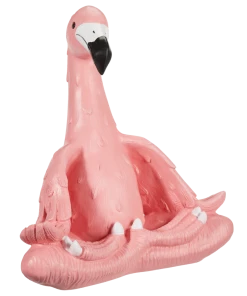For Living Yoga Flamingo Lawn Ornament, 14.96-in, Pink