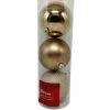 For Living Shatterproof Decoration Ball Christmas Ornament Set, Gold, 6-in, 3-pc