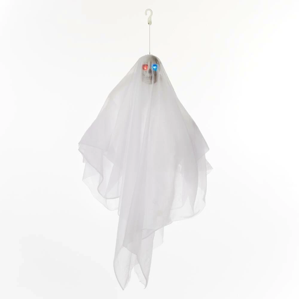 For Living Animated Spinning Ghost, LED Lights, Motion Sensor For Halloween, White, 2 1/2-ft - Image 2